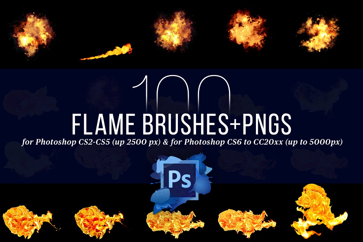 100-photoshop-flame-brushes1 100 Photoshop Flame Brushes + PNGs – 100 file PNG lửa + Brush