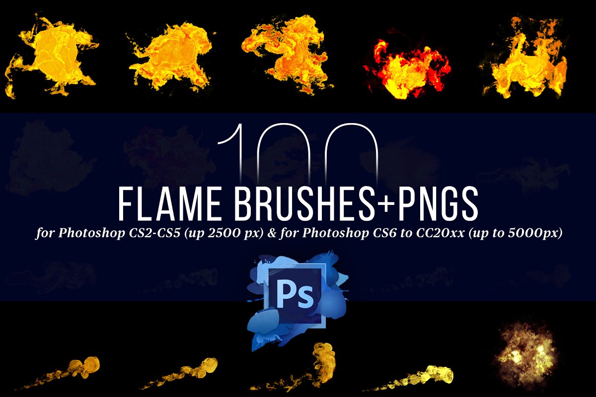 100-photoshop-flame-brushes2 100 Photoshop Flame Brushes + PNGs – 100 file PNG lửa + Brush