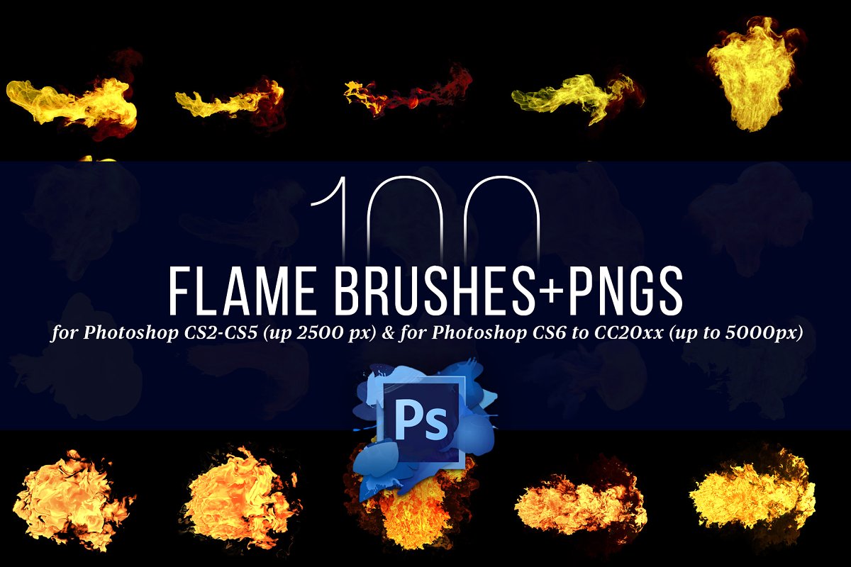 100-photoshop-flame-brushes4 100 Photoshop Flame Brushes + PNGs – 100 file PNG lửa + Brush