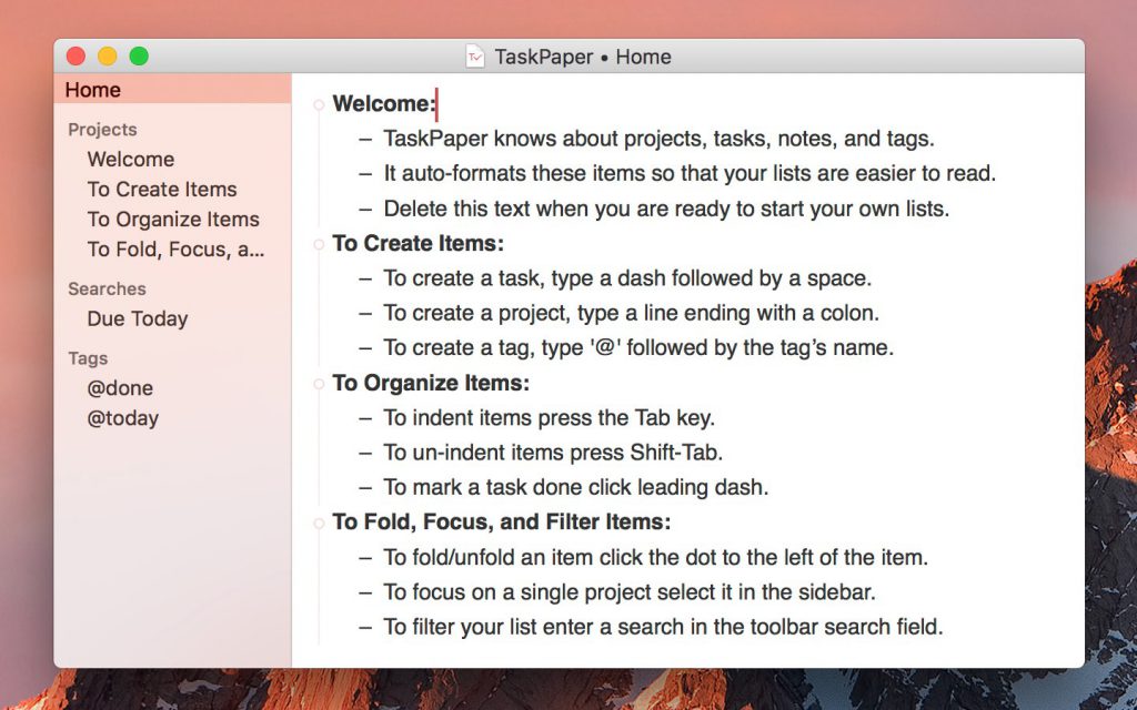 1502870701_screen1-1024x640-1 TaskPaper – Phần mềm tạo ghi chú, task list đơn giản