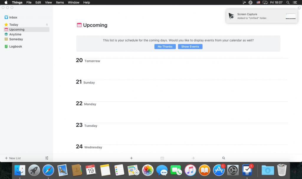 Things – Phần mềm tạo ghi chú, sắp xếp công việc