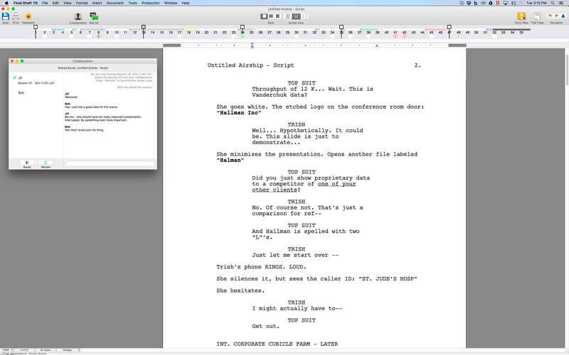 1510984455_final-draft_02 Final Draft – Ứng dụng soạn thảo kịch bản chuyên dụng