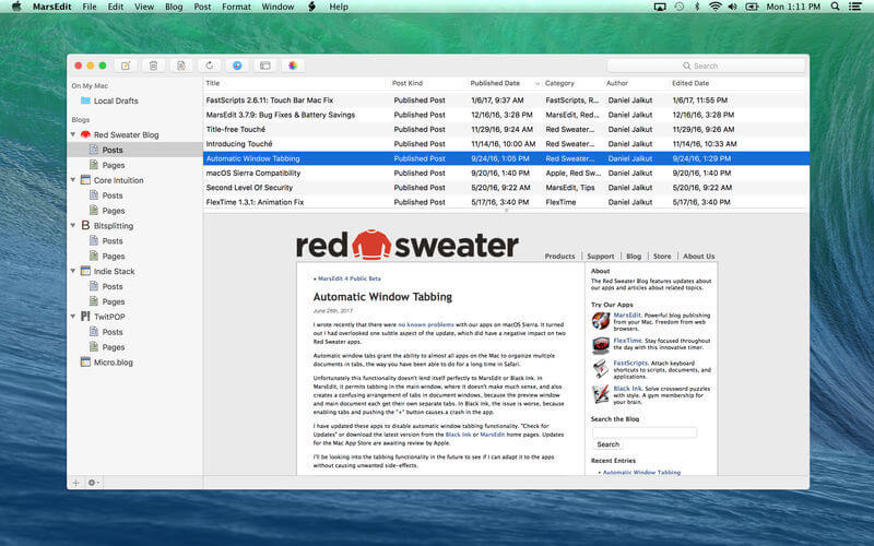 1512543889_marsedit_01 MarsEdit – Trình soạn thảo dành cho Blog