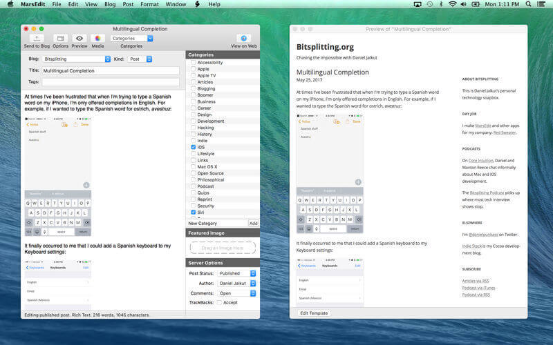 1512543957_marsedit_02 MarsEdit – Trình soạn thảo dành cho Blog