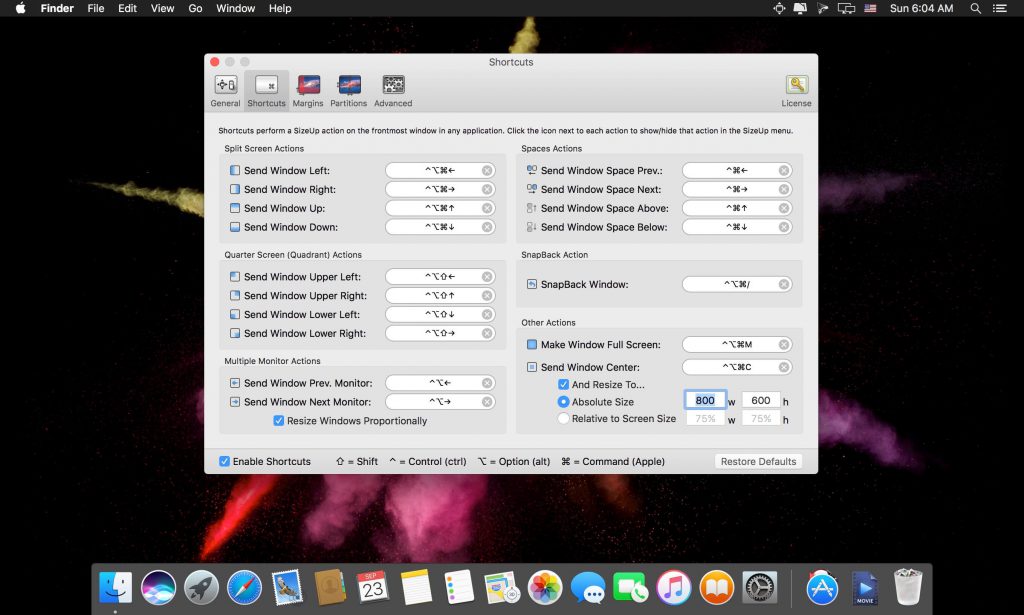 SizeUp – Thêm một công cụ quản lý cửa sổ gọn nhẹ