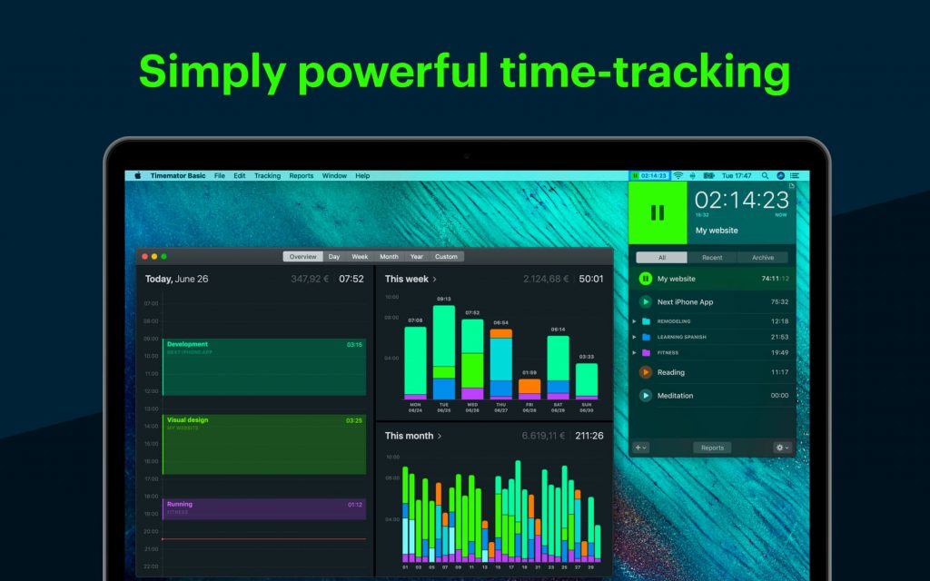 Timemator – Ứng dụng theo dõi thời gian hoạt động của bạn trên Mac