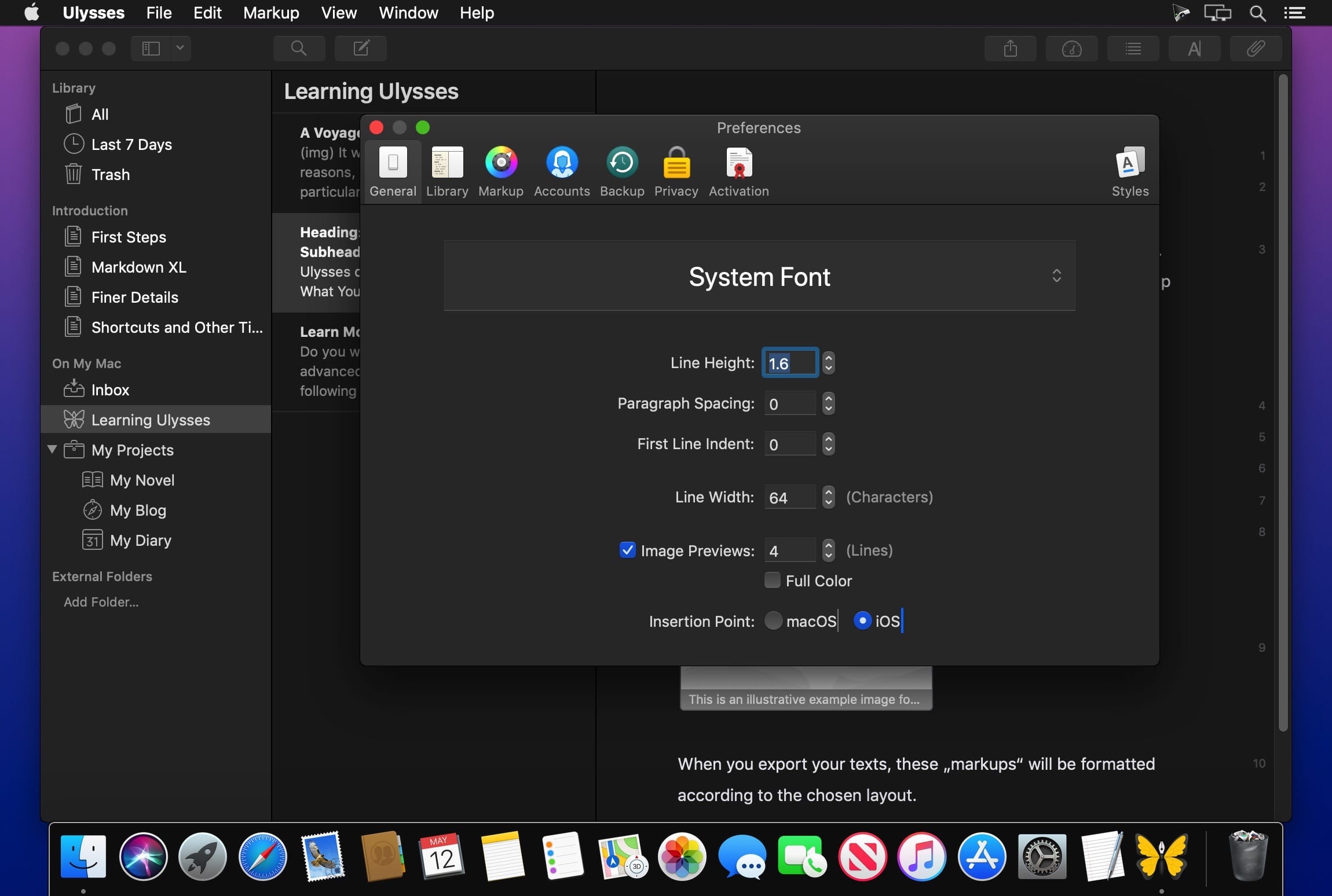 1589346554_ulysses_03 Ulysses – Công cụ soạn thảo cho Writer chuyên nghiệp