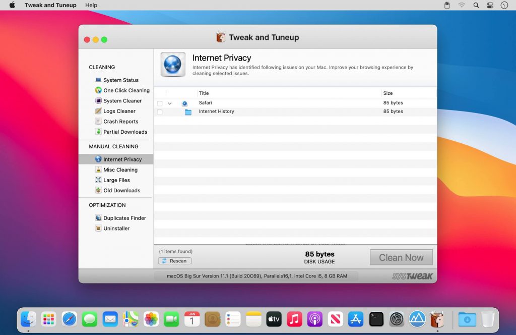 Tweak and Tuneup – Công cụ dọn dẹp, cải thiện hiệu suất máy