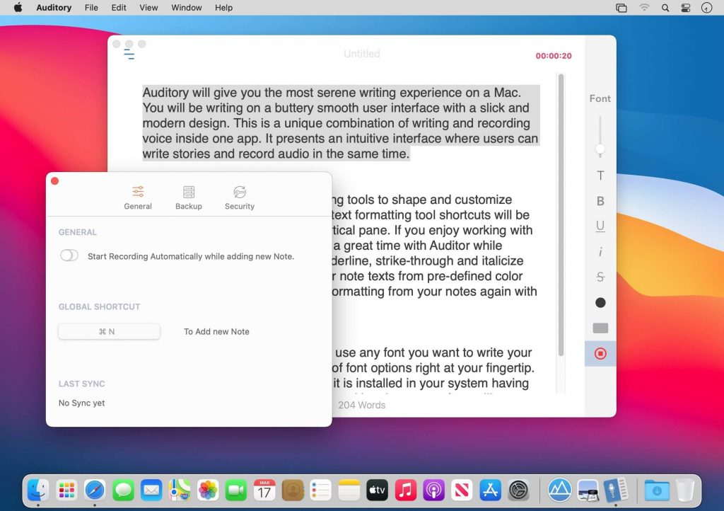 1615991585_auditory_03-1024x722-1 Auditory – Công cụ hỗ trợ viết & ghi âm trên Mac