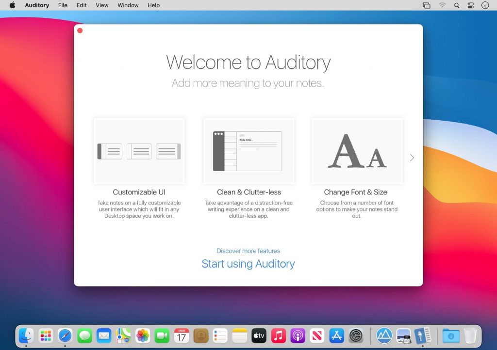 1615991587_auditory_01-1024x722-1 Auditory – Công cụ hỗ trợ viết & ghi âm trên Mac
