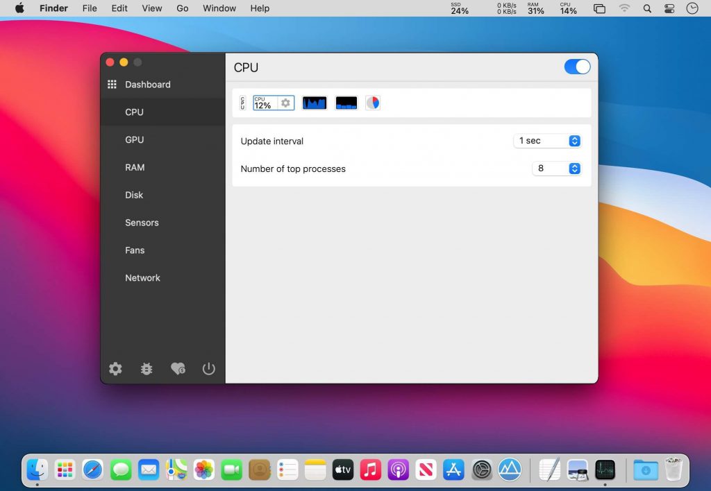[Free] Stats – Theo dõi thông tin hệ thống trên Menubar