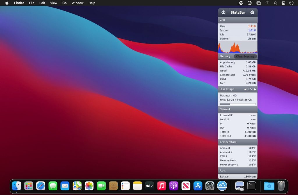 1623690692_statsbar_01-1024x671-1 StatsBar – Hiển thị thông tin hệ thống trên Menubar