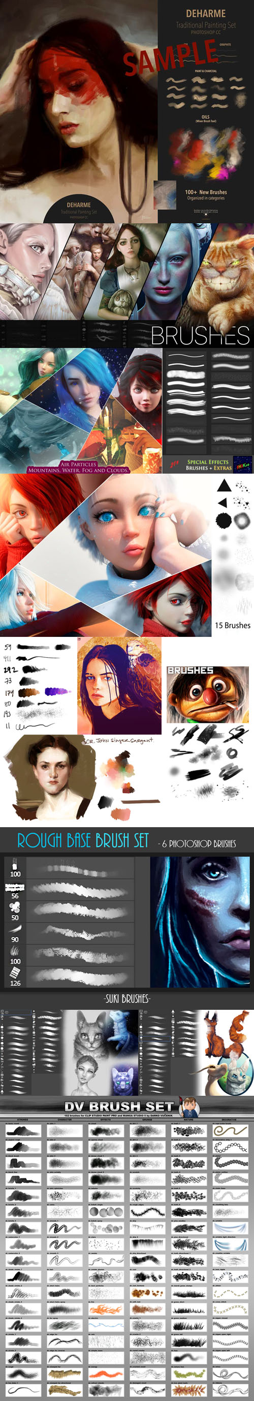 250+ Brushes Collection with Awesome Special Effects – Bộ 250 Brush dành cho Photoshop