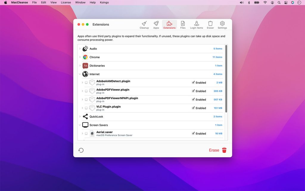 4-extensions-1024x640-1 Maccleanse – Phần mềm dọn dẹp và tối ưu hệ thống
