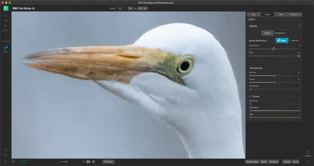 ON1 NoNoise AI 2022 – Ứng dụng khử nhiễu dùng trí tuệ nhân tạo