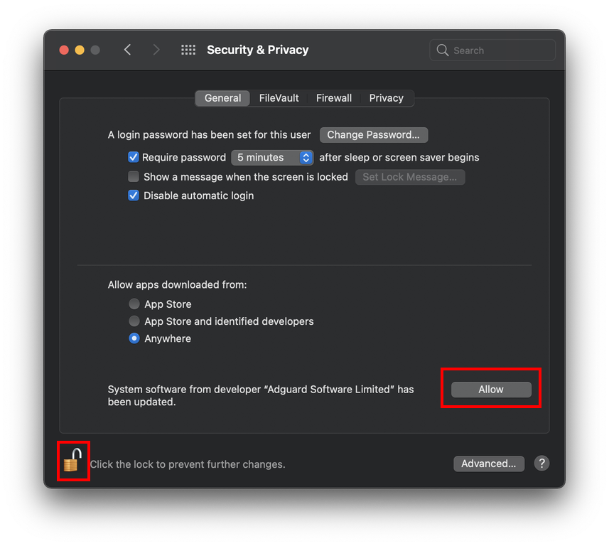 Sửa lỗi “Adguard won’t work correctly” khi cài trên Big Sur trở lên