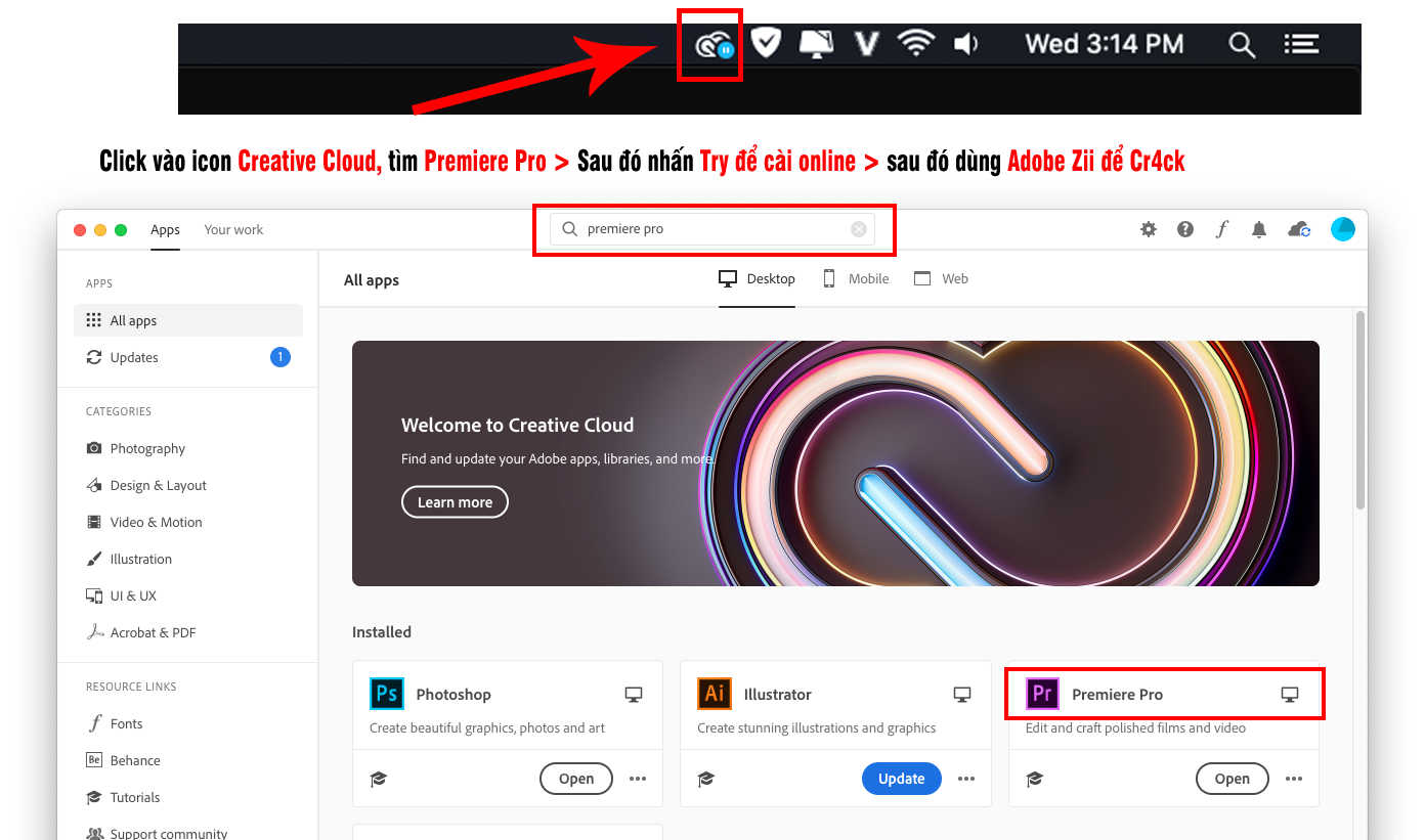 adobe-creative-cloud-update Tải bộ ứng dụng Adobe trực tiếp trên Adobe Creative Cloud