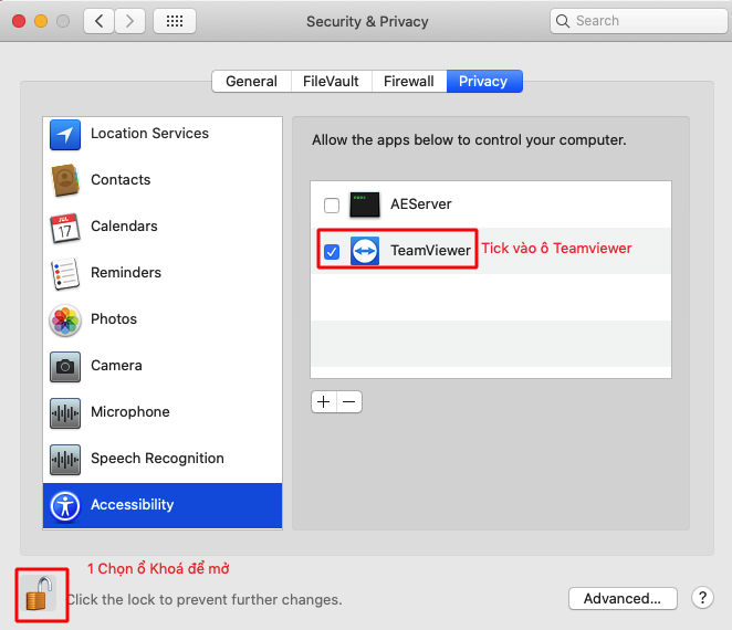 allow-accessibility3 Hướng dẫn cài đặt, cấu hình & Reset Teamviewer trên Macos