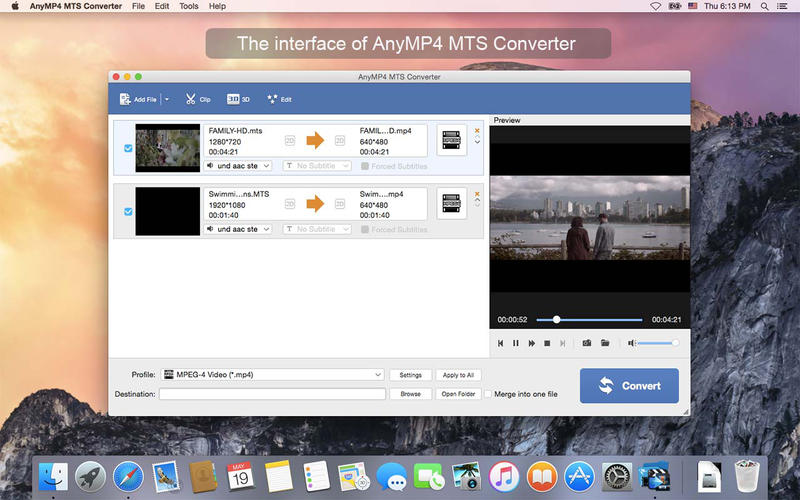 AnyMP4 MTS Converter – Convert MTS/M2TS/TS sang các định dạng Video khác