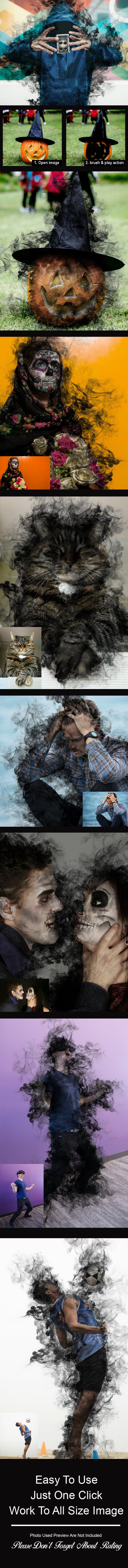 Black Aura Photoshop Action Graphicriver – Action khói ma thuật dành cho Photoshop