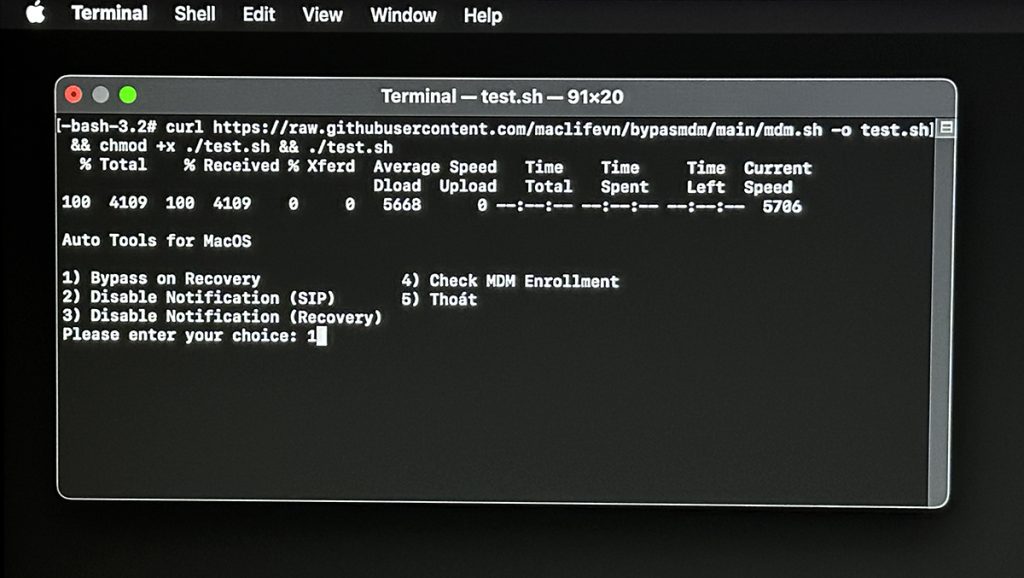 Hướng dẫn bypass MDM trên Ventura trở lên