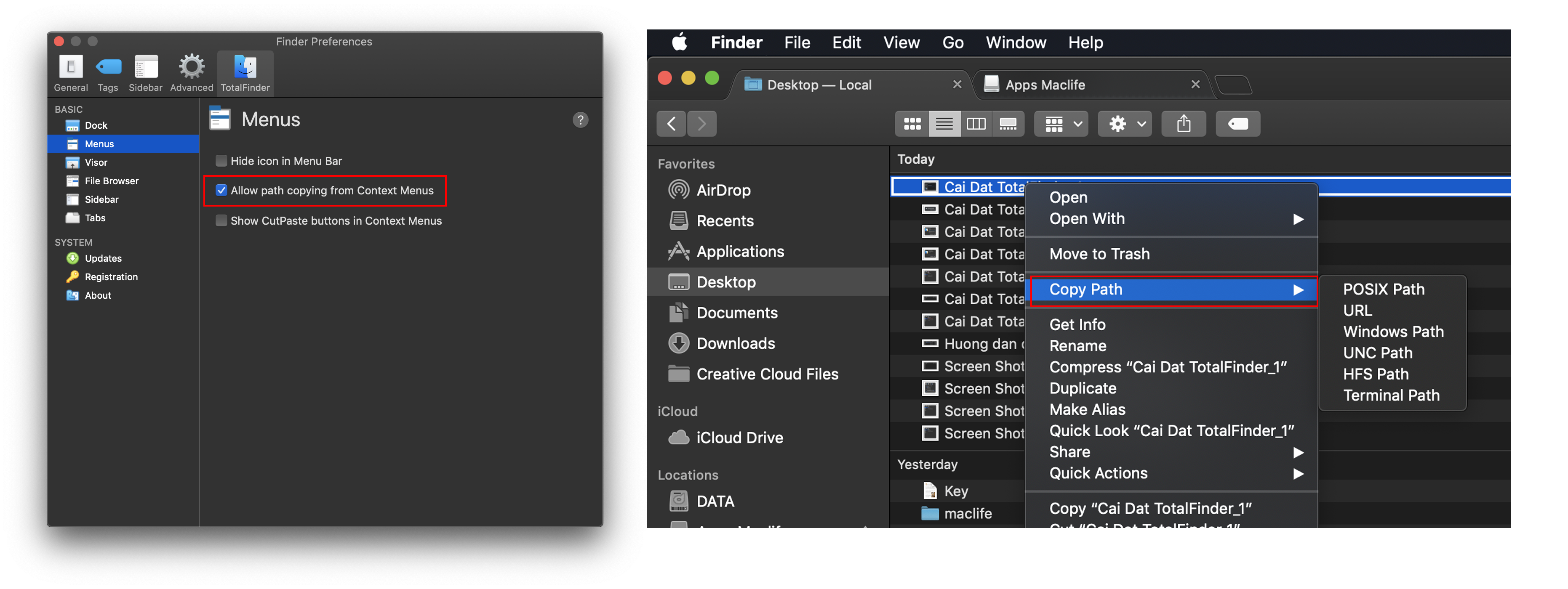 Hướng dẫn cài đặt và sử dụng Total Finder trên Mojave