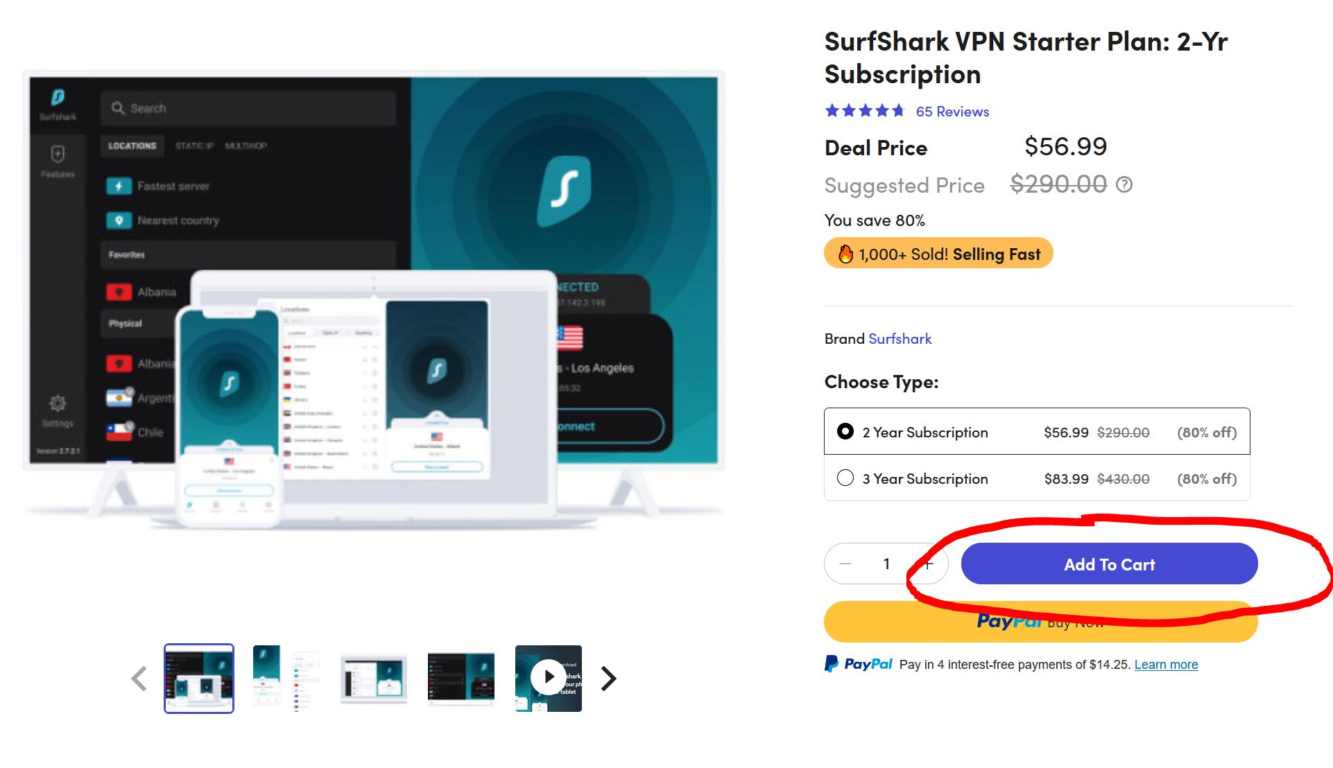 Mua Surfshark VPN 2 (hoặc 3 năm) giá tốt