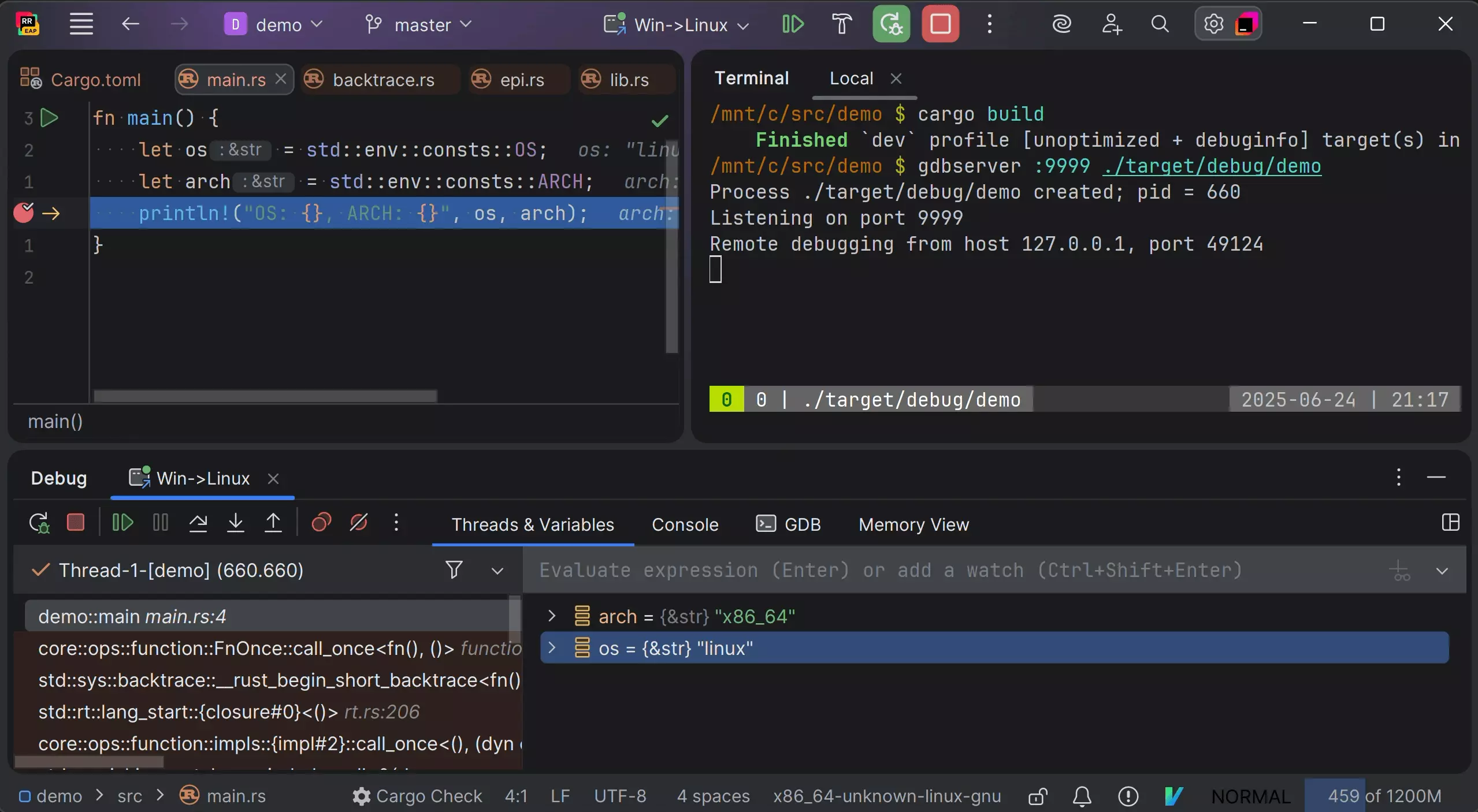 debugger_remote_targets JetBrains RustRover – IDE chuyên biệt cho Rust