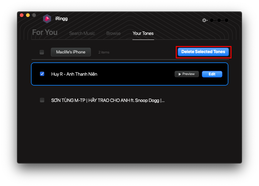 Hướng dẫn tạo & chép nhạc chuông cho iPhone trên Mac cực dễ với iRingg