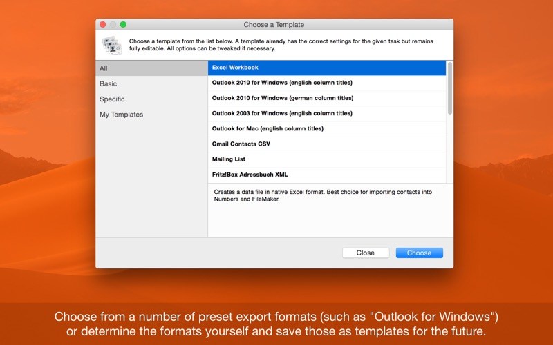 Exporter for Contacts – Ứng dụng xuất danh bạ từ Mac sang CSV, Excel…