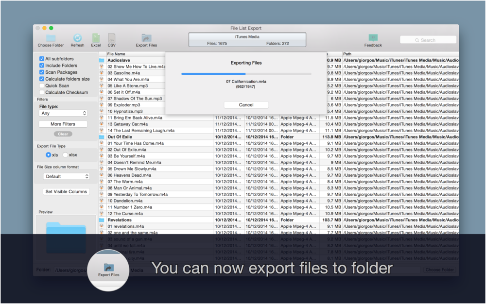 file_list_export5 File List Export – Phần mềm tạo danh sách chi tiết các file trong thư mục