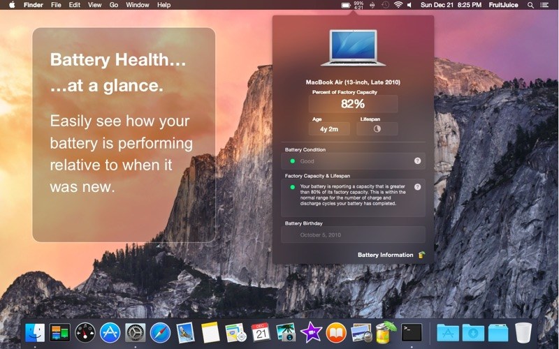 fruitjuice-download FruitJuice – Công cụ quản lý, tăng tuổi thọ của Pin cho Macbook