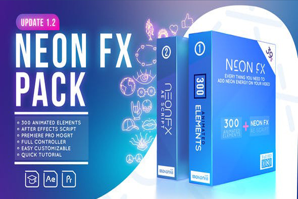 Glowing Scribble – Neon Fx Pack – Hiệu ứng ánh sáng đèn neon.