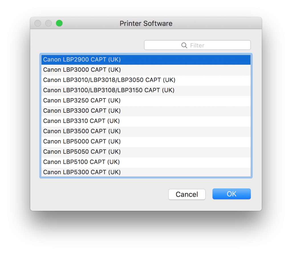 Hướng dẫn chi tiết cách cài Driver Canon 2900, 3000 trên macOS Sierra 10.12, High Sierra 10.13