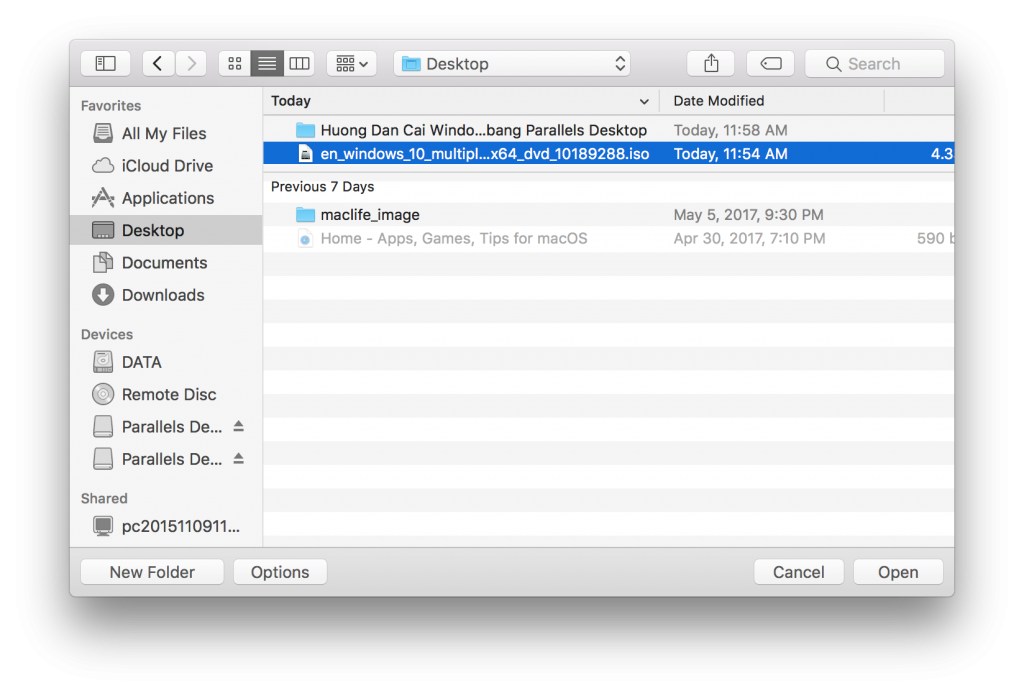 Hướng dẫn chi tiết cách cài Windows 10 trên Mac bằng Parallels Desktop