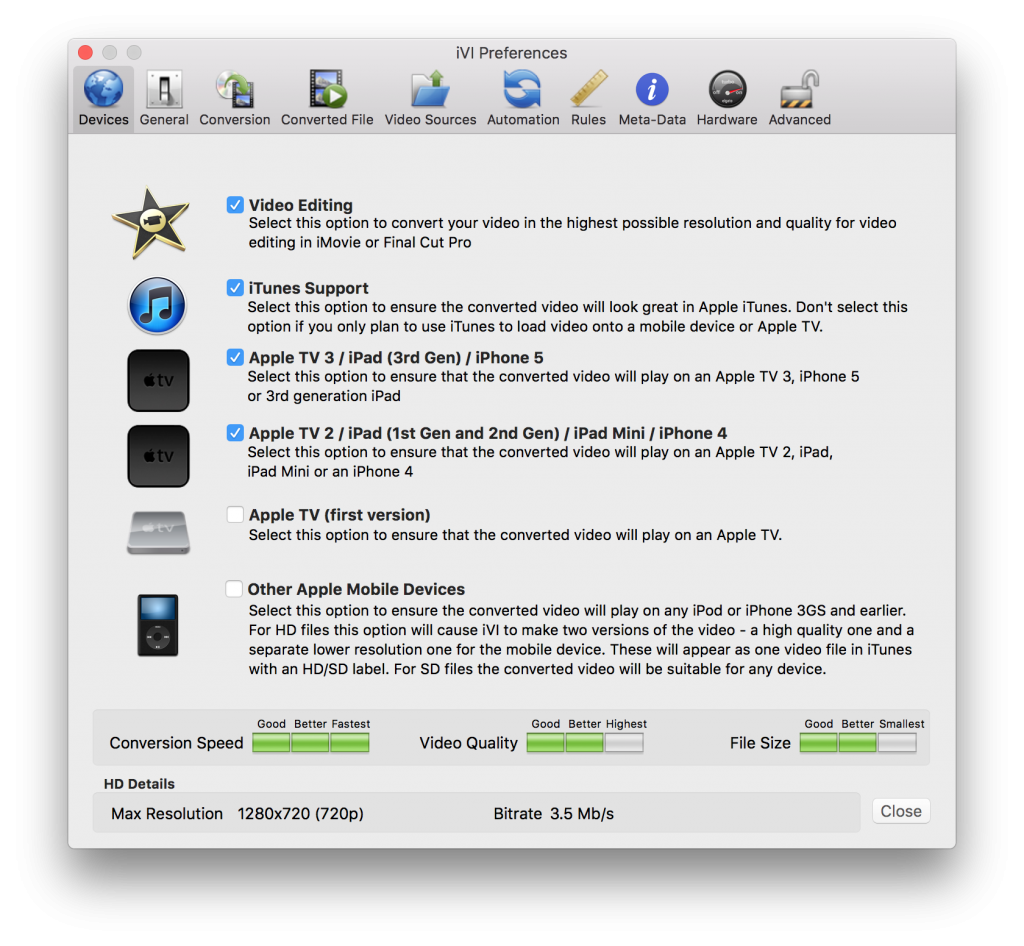 iVI – Convert và import video files vào iTunes, iMovie và các thiết bị khác của Apple