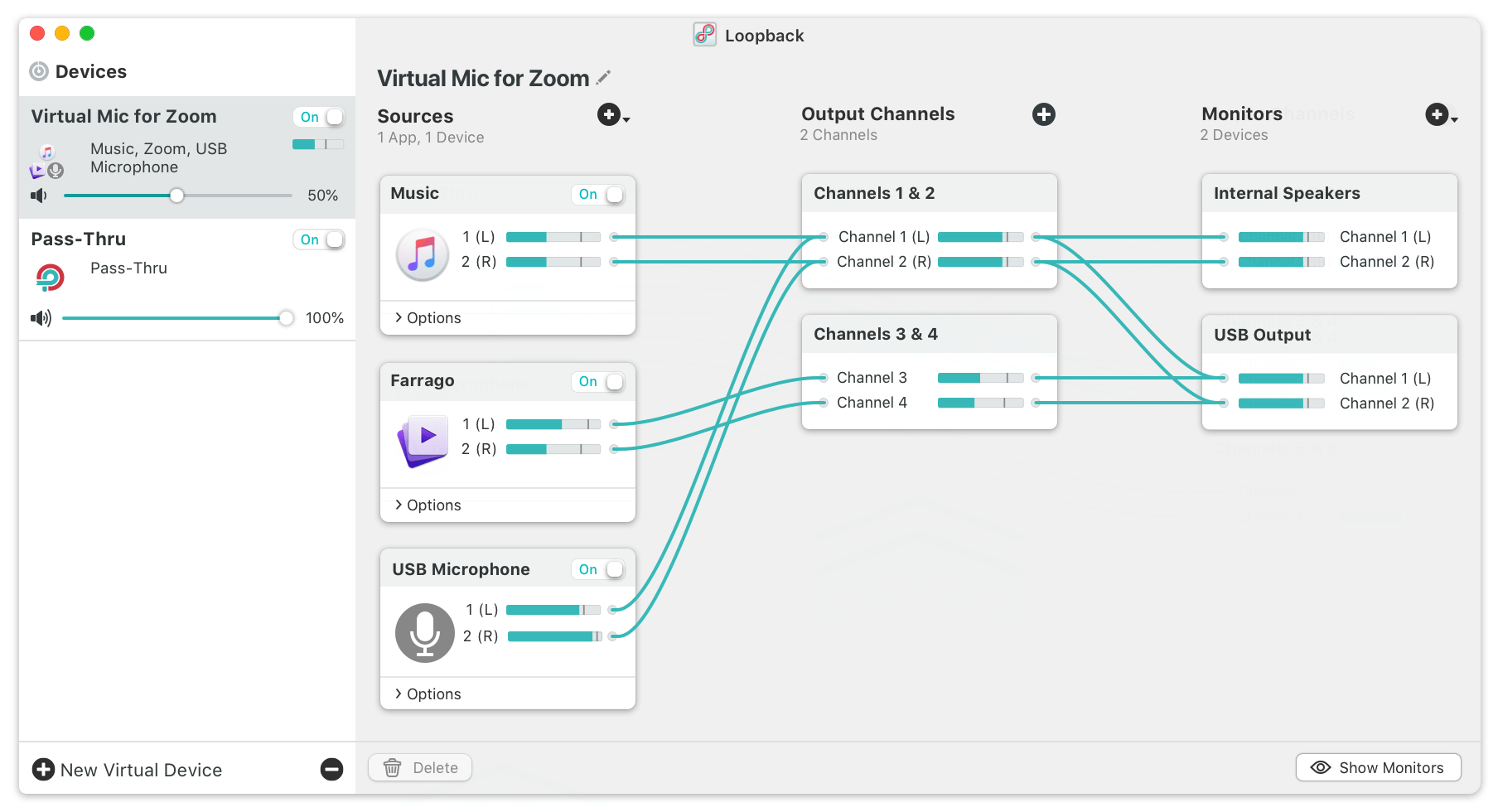 Rogue Amoeba Loopback – Điều khiền đầu vào/ra âm thanh giữa các ứng dụng