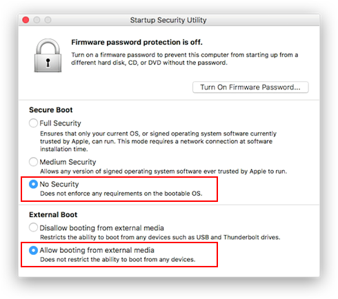 Tắt Secure Boot với các máy Mac sử dụng chip Apple T2
