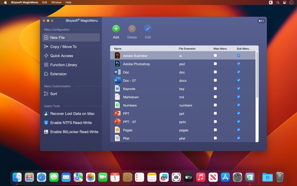 iBoysoft MagicMenu – Tùy chỉnh menu chuột phải trên Mac