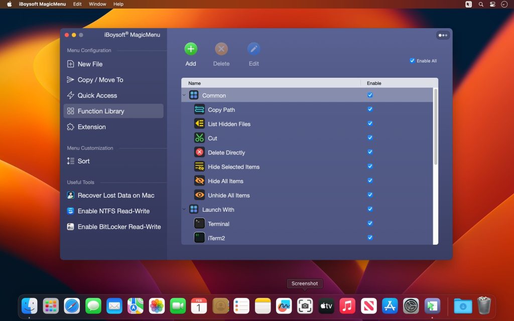 iBoysoft MagicMenu – Tùy chỉnh menu chuột phải trên Mac