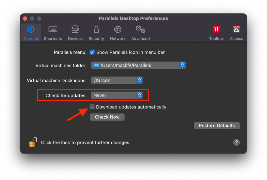 no_update_parallels-1024x690-1 Parallels Desktop 20 – Hướng dẫn cài đặt