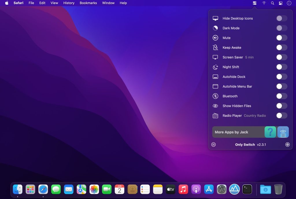 onlyswitch_01-1024x687-1 OnlySwitch – Bật tắt nhanh hàng loạt tính năng trên Mac