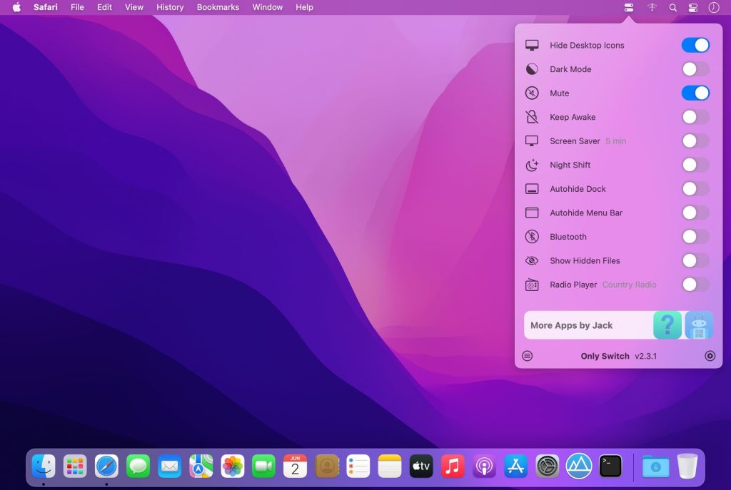 onlyswitch_02-1024x687-1 OnlySwitch – Bật tắt nhanh hàng loạt tính năng trên Mac