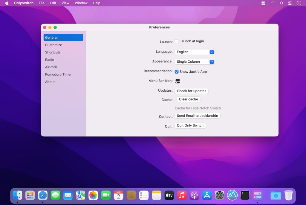 onlyswitch_03-1024x687-1 OnlySwitch – Bật tắt nhanh hàng loạt tính năng trên Mac