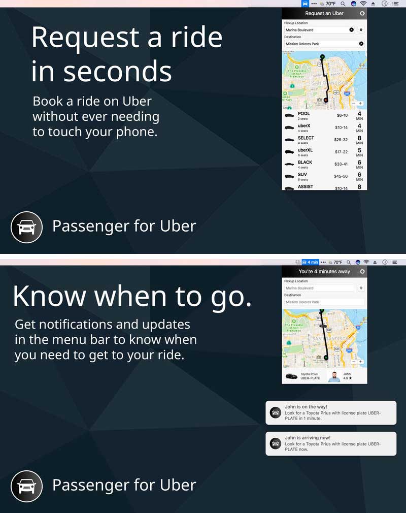 passenger_for_uber_mac Passenger for Uber – Ứng dụng gọi Uber ngay trên Mac