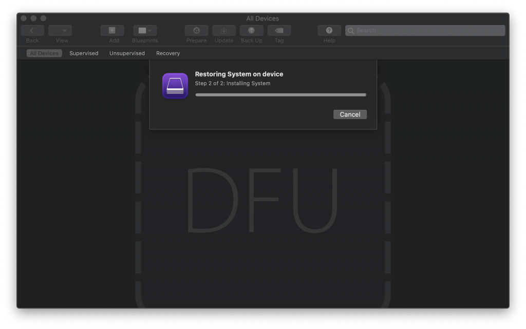 DFU + Apple Configurator 2 – Công cụ Restore, sửa lỗi firmware trên Chip Apple T2