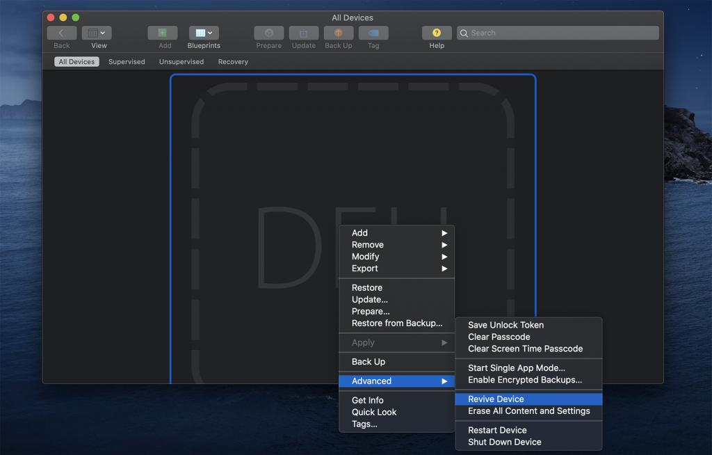 DFU + Apple Configurator 2 – Công cụ Restore, sửa lỗi firmware trên Chip Apple T2