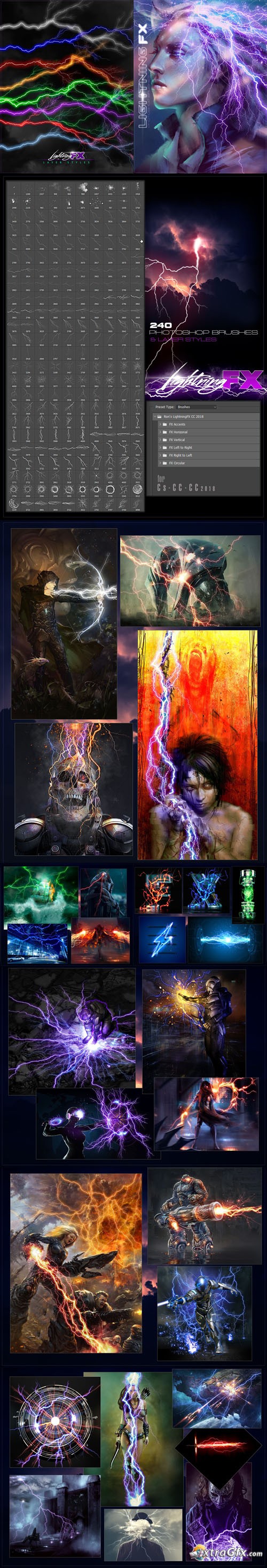 Rons Lightning FX Brushes & Styles for Photoshop – Bộ Brush hiệu ứng ánh sáng