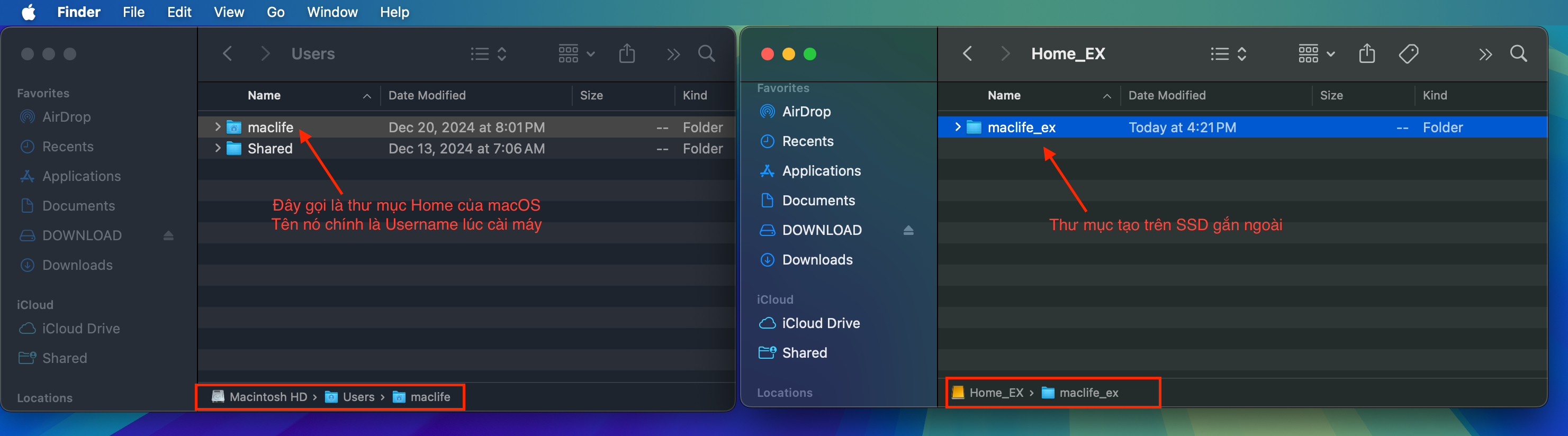 Cách đưa thư mục Home và ứng dụng ra ổ cứng ngoài