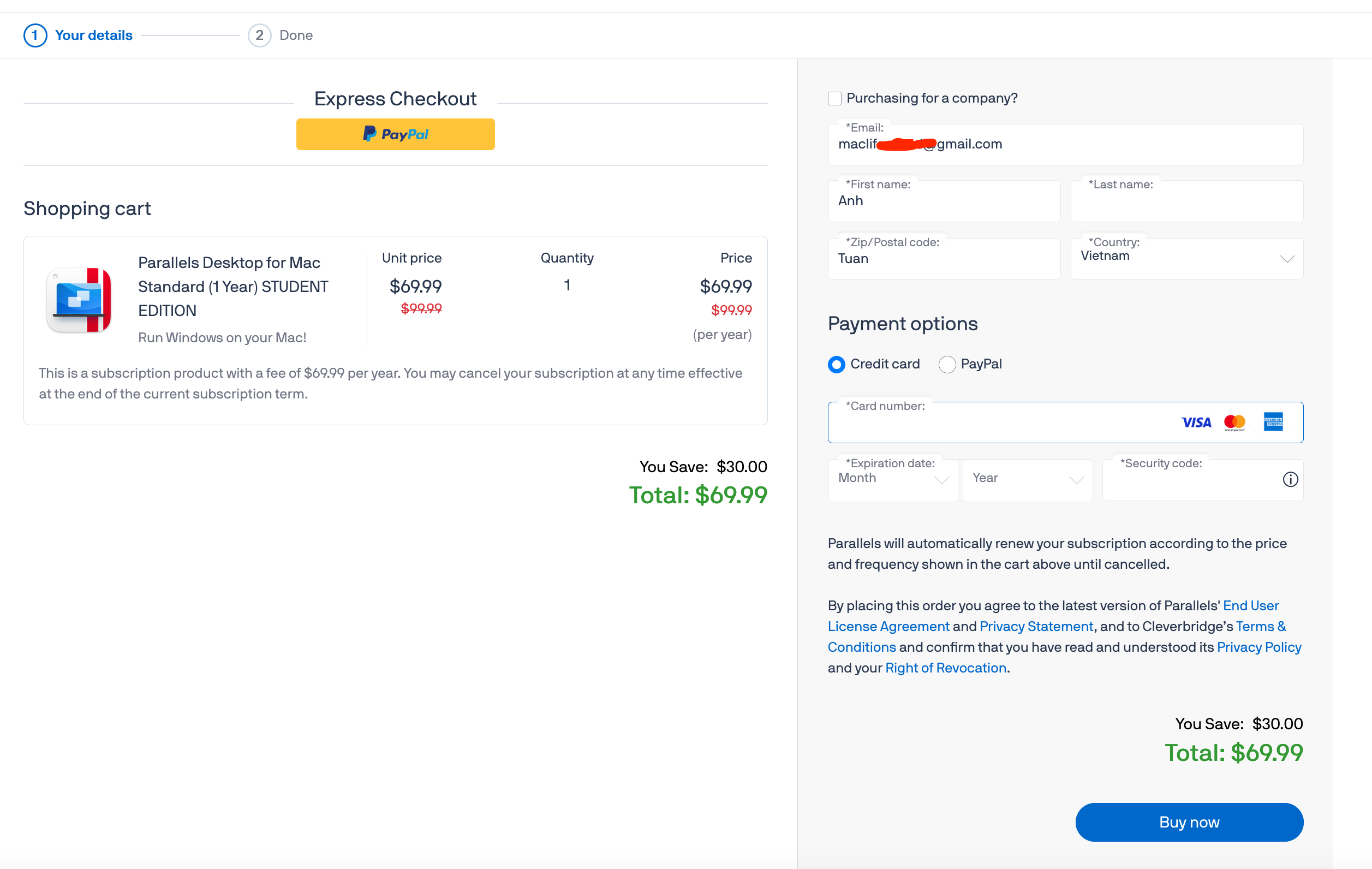 Hướng dẫn mua Parallels Desktop edu giá rẻ